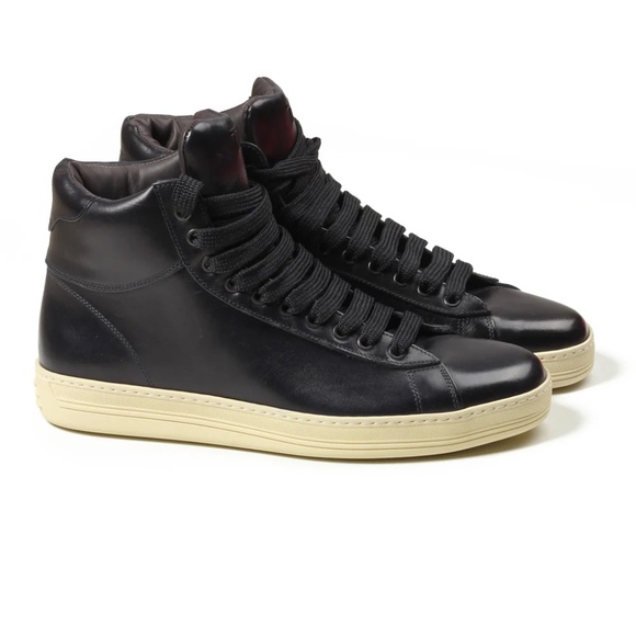 Tom Ford Size 13 Men's Black High Top Sneakers - Picture 1 of 10